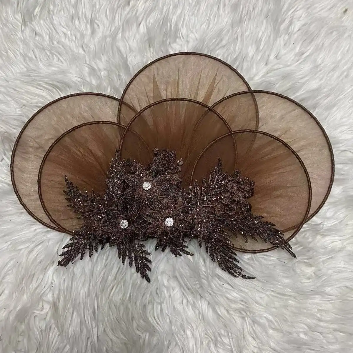 Brown spiral handfan
